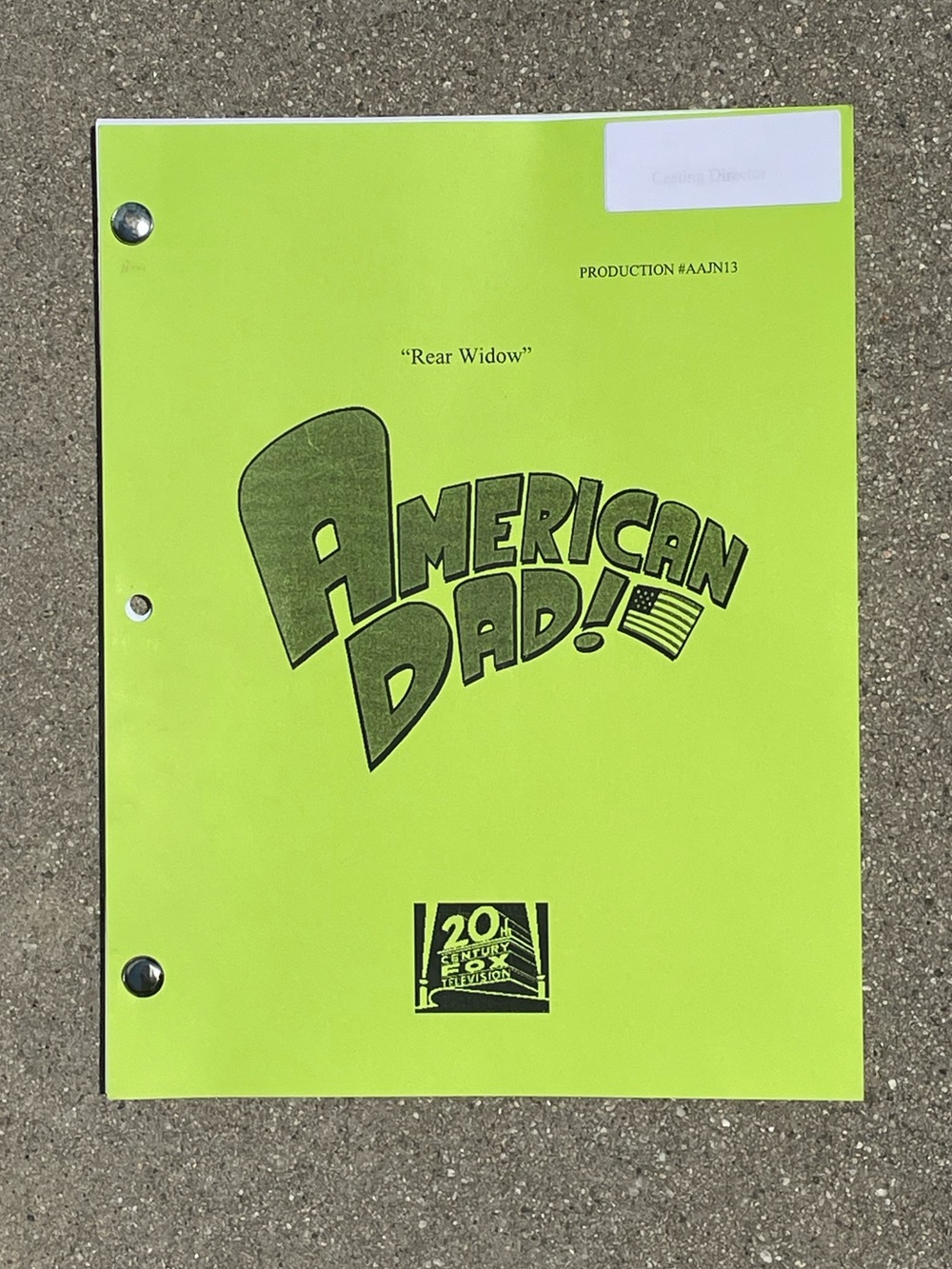American Dad 2014 Production Used Table Draft Script Rear Window CUSACK & KIND! - Picture 2 of 15